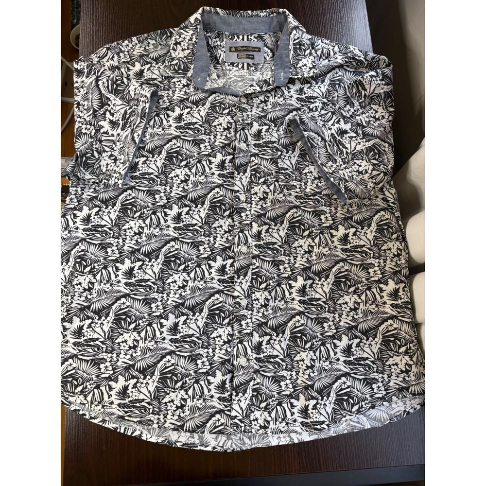 English Laundry Men's XXL Tropical Floral Button Up Shirt Coastal Resort